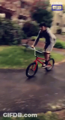 Person Riding Bike With Collab Clips GIF