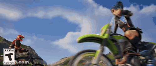 Person Riding Dirt Bike With T GIF