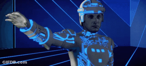 Person Riding Futuristic Vehicle GIF