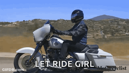 Person Riding Harley Davidson Let Ride Girl GIF
