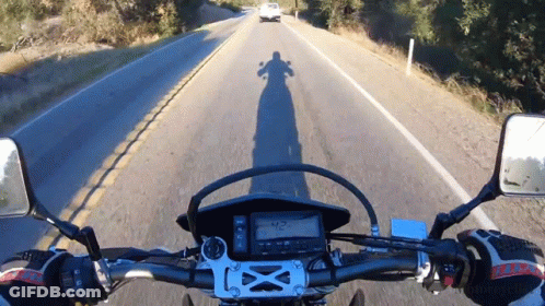 Person Riding Motorcycle Display Says 42 GIF