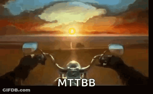 Person Riding Motorcycle In Front Of Nuclear Explosion Mttbb GIF