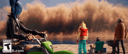 Person Riding Motorcycle On Beach With T GIF
