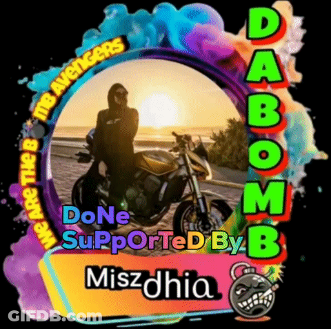 Person Riding Motorcycle With Words Done Supported By Miszdhia GIF