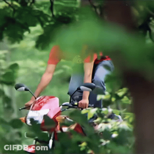 Person Riding Red Motorcycle GIF