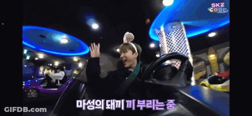 Person Riding Roller Coaster With SKZ Code GIF