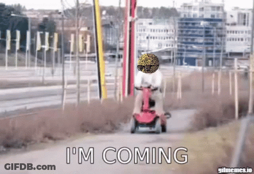 Person Riding Scooter I M Coming GIF