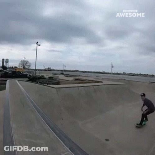 Person Riding Skateboard Saying Awesome GIF