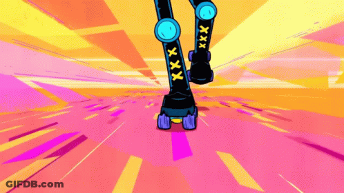 Person Rollerblading With XXX On Feet GIF