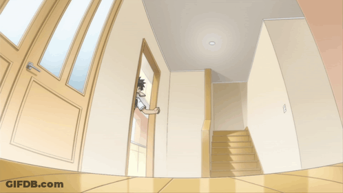 Person Running Down Hallway With Number 8 GIF