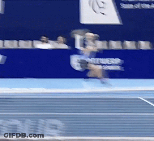 Person Running On Track With Continental Sign GIF