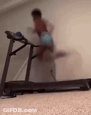 Person Running On Treadmill Blurry Photo GIF