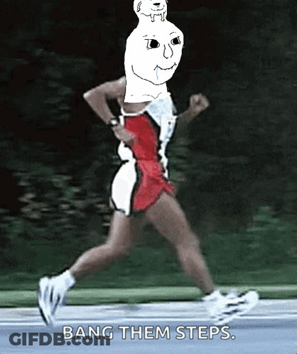Person Running With Bang Them Steps GIF
