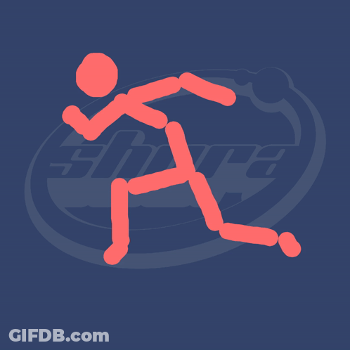 Person Running With Shape Behind GIF