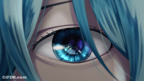 Person's Blue Eye With White Hair Close Up GIF