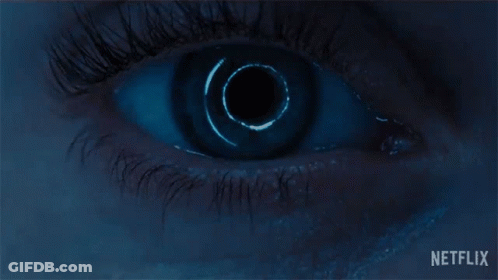 Person's Eye With Black Hole GIF