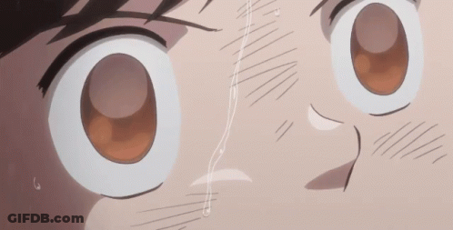 Person's Eyes With Tear Running Down Nose GIF