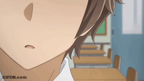 Person's Face Close Up In Classroom GIF