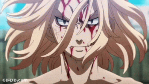 Person's Face Dripping Blood GIF