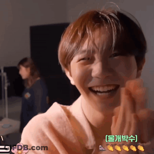 Person's Face With Korean Writing GIF