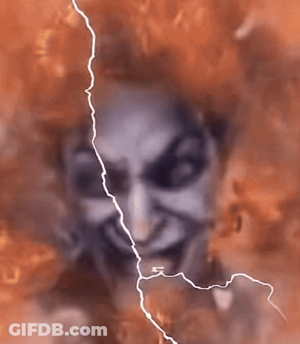 Person's Face With Lightning Bolt GIF