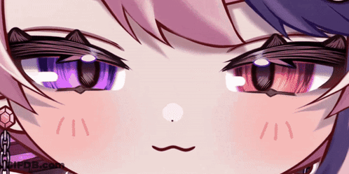Person's Face With Purple Eye GIF