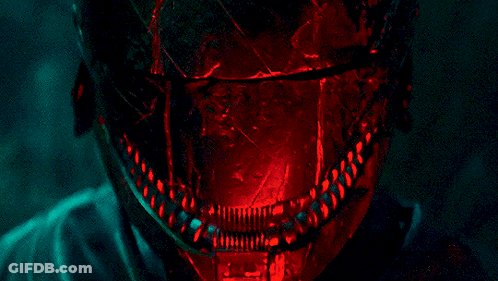 Person's Face With Red Light GIF