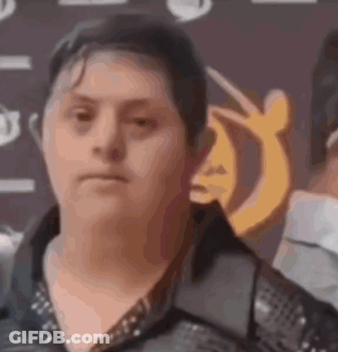 Person's Face With Trophy Background GIF