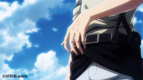 Person's Hand On Belt GIF