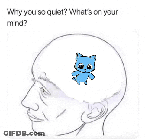 Person's Head With Blue Cat GIF