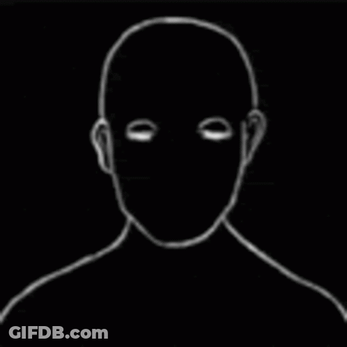 Person's Head With Blue Stripe GIF