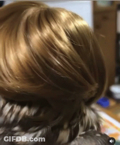 Person's Head With Wig GIF