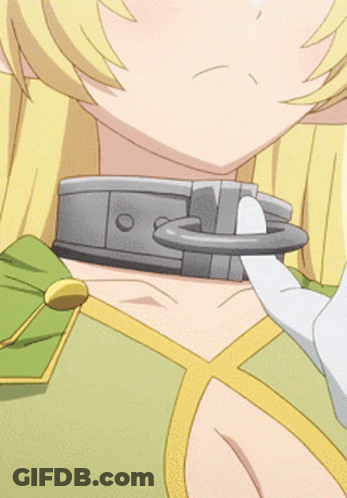 Person's Neck With Metal Collar GIF