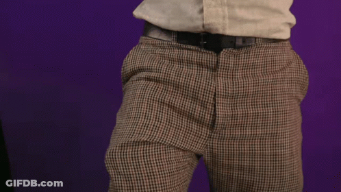 Person's Shirt And Pants With Buttons GIF