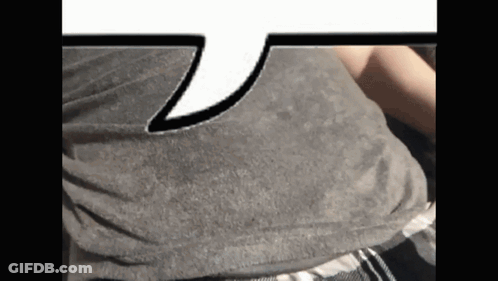 Person's Stomach With Speech Bubble GIF