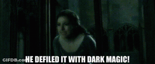 Person Saying He Defiled It With Dark Magic GIF