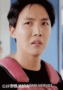 Person Saying She Has Some Nerves GIF