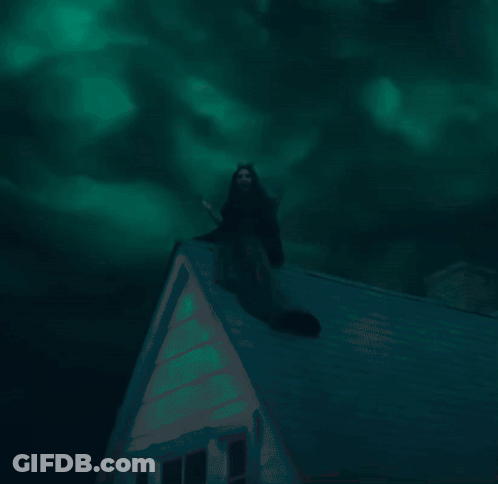 Person Silhouette On Roof GIF