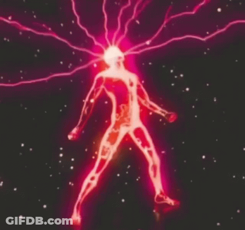 Person Silhouette With Lightning Head GIF
