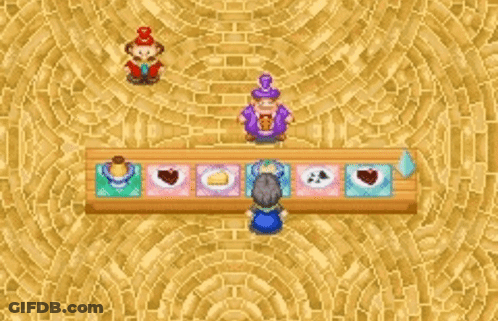 Person Sitting At Table With O Sign In Video Game GIF