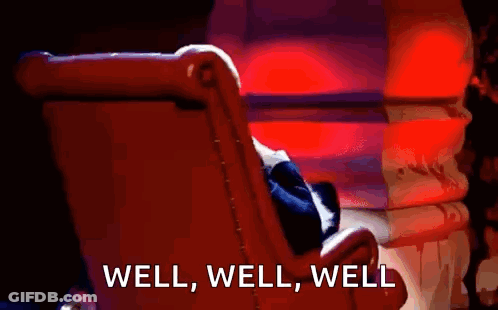 Person Sitting In Chair Saying Well Well Well GIF