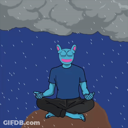 Person Sitting Lotus Position With Lightning Bolt GIF