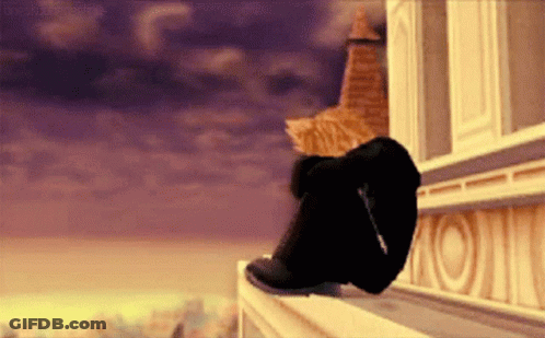 Person Sitting On Balcony Edge Looking Out Window GIF