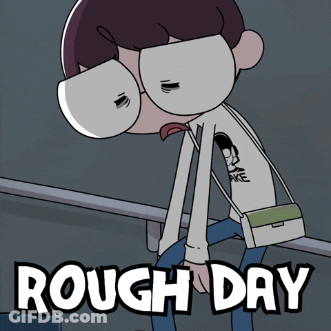 Person Sitting On Bench Saying Rough Day GIF