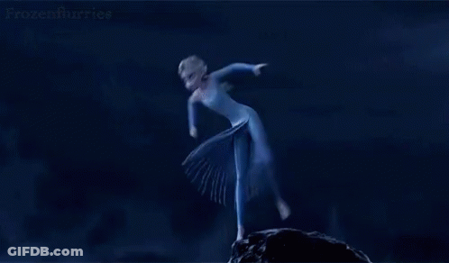 Person Sitting On Blue Ice Slope GIF