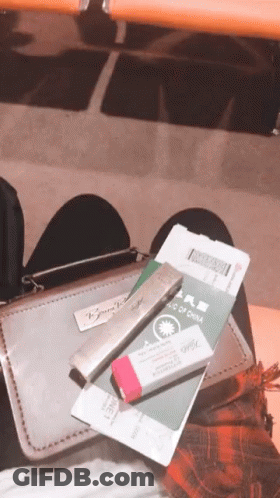 Person Sitting On Chair With Passport And Pencil GIF