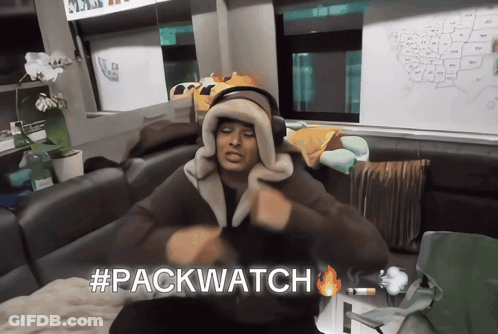 Person Sitting On Couch With #Packwatch GIF