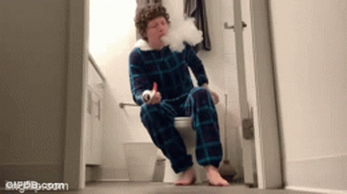 Person Sitting On Toilet Smoking GIF
