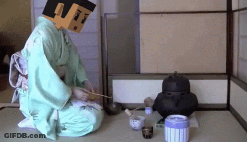 Person Sitting With Box On Head GIF