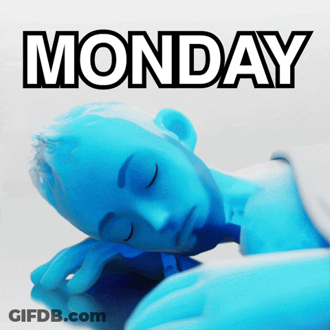 Person Sleeping With Word Monday GIF